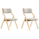 SoBuy 2er Set Esszimmerstuhl Klappstuhl Küchenstuhl Polsterstuhl mit Lehne Grau FST40-HGx2