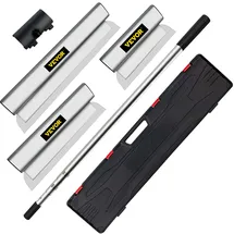 Vevor Dekorspachtel Set 25 cm / 40 cm/ 60 cm Breitspachtel, 0,89-2 m Klingenlänge Trockenbau Flächenspachtel, 0,5 mm Klingenstärke Fassadenspachtel aus Edelstahl, ergonomischer Griff Gipserspachtel