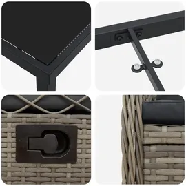 vidaXL 5-teiliges Garten-Dining-Set Grau Poly-Rattan