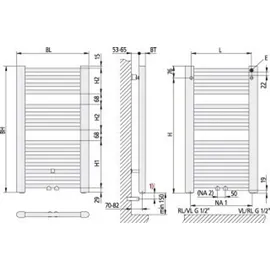 Kermi Basic-50 1770 x 599 mm weiß E001M1800602XXK