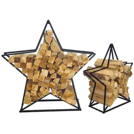 Lex Brennholz-Stapelregal 2er Set Metall schwarz
