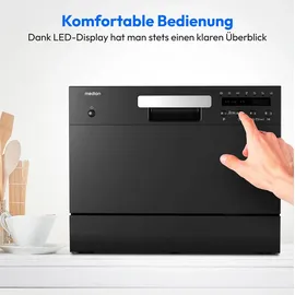 Medion DWT60 Tischgeschirrspüler (freistehend, 550 mm, Schwarz)