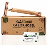 EcoYou Rasierhobel für Damen Rosé Olivenholz Nassrasierer inkl. 10 Klingen von EcoYou®