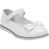 SIRRI Weiße Lackschuhe im Mary-Jane-Stil für Blumenmädchen, Flache Schuhe zur Kommunion und zu besonderen Anlässen Größe 35 - 35 EU