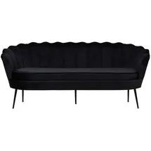 VCM ebuy24 Sofa 3 Personen velour schwarz.
