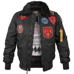 TOP GUN Fliegerjacke B-15 mit Patches schwarz, Größe 3XL