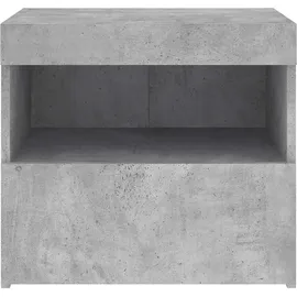 vidaXL Nachttische mit LED-Leuchten 2 Stk. Betongrau 50x40x45 cm
