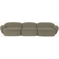 3,5-Sitzer FURNINOVA "Bubble, modernes Design-Megasofa zum Relaxen und Wohlfühlen" Sofas Gr. B/H/T: 337cm x 80cm x 104cm, Velourstoff grob ALICE, beige sehr komfortabel durch Memoryschaum im Sitz, skandinavischen Design