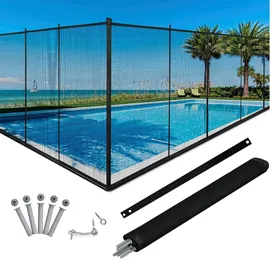 Giantex Poolzaun schwarz 360x125 cm
