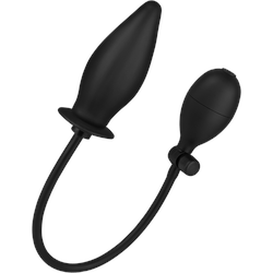 Aufblasbarer Analdildo aus Silikon, 12 cm, schwarz