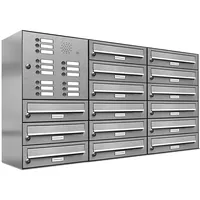 AL Briefkastensysteme 15er Premium Edelstahl Briefkastenanlage Silber
