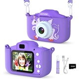 astgmi Kinder Kamera, 2.0”Display Digitalkamera,Geschenke für 3 4 5 6 8 7 9 10 11 Jahre Jungen und mädchen, 1080P HD Anti-Drop Fotoapparat für Geburtstagsgeschenk Weihnachten Spielzeug (Lila)
