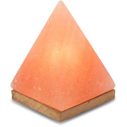 HIMALAYA SALT DREAMS Salzkristall-Tischlampe Pyramide, Handgefertigt aus Salzkristall - jeder Stein ein Unikat, H: ca. 17,5 cm orange
