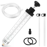 SYCEES 500ml Ölabsaugpumpe Handpumpe für Auto – Spritze mit Schlauch Benzin Absaugpumpe Wasserölpumpe – Manuelle Vakuumpumpe für Motoröl, Getriebeöl, Flüssigkeiten