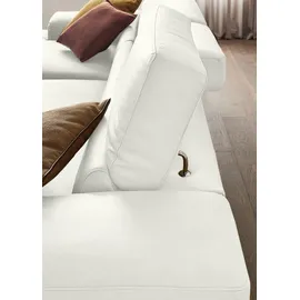 W.Schillig Ecksofa "Piedroo, Designsofa mit tollem Sitzkomfort, elegant und bequem, L-Form", weiß (weiß z59), B:303cm H:70cm T:193cm, Longlife Xtra-Leder Z59: Glattleder mit modischer Prägung.