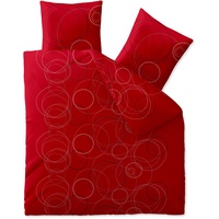 aqua-textil Trend Bettwäsche 200x200 cm 3tlg. Baumwolle Bettbezug Chara Punkte Kreise Rot Weiß