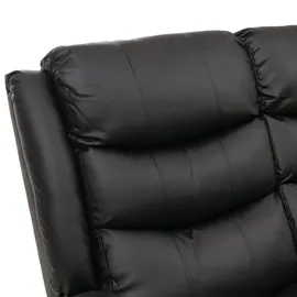 Mendler 3er Kinosessel HWC-O62 Kunstleder 181 x 107 x 0 cm Schwarz mit Liegefunktion