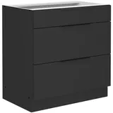 Küchen-Preisbombe Unterschrank SIENA 80 x 0 x 0 cm Schwarz