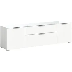 Inn.Furn TV-Lowboard weiß 179 cm mit Glasauflage, Soft-Close Riano