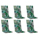 GO-DE Stuhlauflagen Hochlehner 6er Set PALMIRRI, Grau - Blau - Grün - Hochlehner - 6er Set
