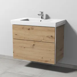 Sanipa Waschtischunterschrank 2 Auszüge 75 x 59,3 x 44,7 cm Eiche