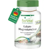 Fairvital | Kalium Magnesium-Citrat - HOCHDOSIERT - Magnesium + Kalium Kapseln - VEGAN - 120 Kapseln