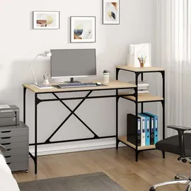 vidaXL Schreibtisch mit Regal Sonoma-Eiche 135x50x90 cm Holzwerkstoff