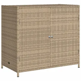 vidaXL Gartenschrank Beige 83x45x76 cm Poly Rattan