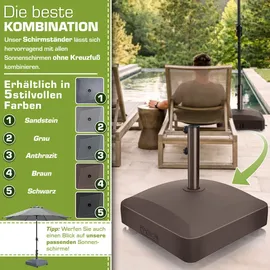tillvex Schirmständer Granit/Kunststoff/Metall 37 Liter Braun