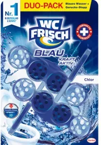 WC Frisch Kraft-Aktiv WC-Duftspüler Blau Chlor, Toilettenspüler schützt vor Kalkablagerungen und gibt Extra-Frische ab, 1 Packung = 2 Stück à 50g