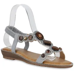 Damen Riemchensandalen in Grau