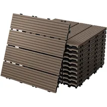 ECD Germany WPC Terrassenfliesen Dunkelbraun 30 x 30 cm 55 St.