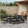 vidaXL Garten Essgruppe 9 pcs Schwarz Poly Rattan