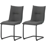 xonox.home Schwingstuhl Sonja 2er Set anthrazit schwarz Webstoff B/H/T: ca. 46x89x57 cm – anthrazit, schwarz