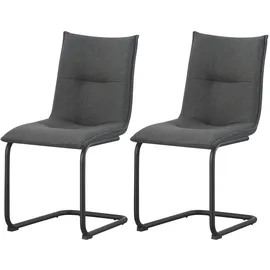 xonox.home Schwingstuhl Sonja 2er Set anthrazit schwarz Webstoff B/H/T: ca. 46x89x57 cm – anthrazit, schwarz