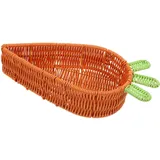 SiaBiced Osteraufbewahrungskorb Frucht Dekorative Rattankorb Tabletts Pastoral handgefertigtes Rattan Brotkörbe Rattan gewebter Korb, Großer 32x23x7.5 cm
