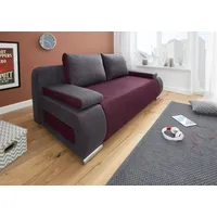 Schlafsofa COLLECTION AB "Moritz B: 200 cm, Liegefl. 142x200 cm", lila (anthrazit, lila), B:200cm H:85cm T:98cm, Kunstleder SOFTLUX / Struktur ( 20% Acryl; 80% Polyester);Microfaser PRIMABELLE (100% Polyester);Microfaser PRIMABELLE (100% Polyester) / Struktur ( 20% Polyacryl; 80% Polyester), Sofas, Schlafsofa