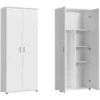 Home collective Mehrzweckschrank, Weiß, Holz, Echtholz, 2 Fächer, 35x184x75