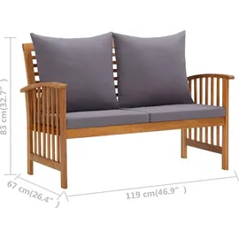vidaXL Garten-Lounge-Set natur/dunkelgrau 310264