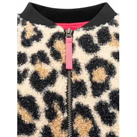 Zwillingsherz "Classic Leo", Damen, Gr. XL, beige, Bouclé, Obermaterial: 100% Polyester, gemustert, mehrfarbig, taillenbedeckt, ohne Ausschnitt, Rippbündchen, Jacken Bomberjacke, stylisch,kuschelig, Rippbündchen