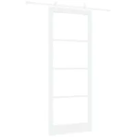 vidaXL Schiebetür Weiß 93 x 232 cm Massivholz Kiefer und Glas 3332236
