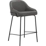 LEONIQUE 4-Fußstuhl LEONIQUE "Puant", grau (anthrazit), B:50cm H:87cm T:52cm, Stoff, Stühle, mit Stoff aus Polyester/recyceltem Polyester, Sitzhöhe 65 cm