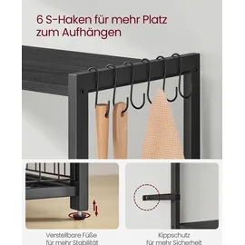 VASAGLE Küchenregal 35 x 80 x 95 cm Grau