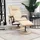 Homcom Massagesessel Kunstleder 84 x 95 x 77 cm Creme mit Hocker