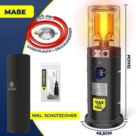 Kesser Gasheizstrahler 10 kW + Gasdruckregler + Schutzhülle Schwarz