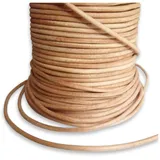 AURORIS - 10m Rolle Lederband rund - Ø 1mm - Natur (ungefärbt)