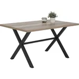 Esstisch "Flensburg" in wildeiche/anthrazit. Abmessungen (BxHxT) 140x75x90 cm - Braun/Grau