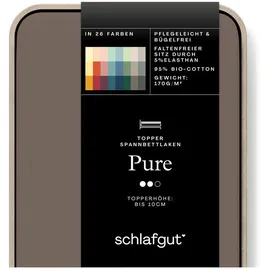 schlafgut Pure Topper Baumwolle 90 x 190 - 100 x 220 cm sand deep