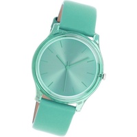 OOZOO Quarzuhr Oozoo Damen Armbanduhr Timepieces, (Analoguhr), Damenuhr Lederarmband grün, rundes Gehäuse, mittel (ca. 36mm) grün