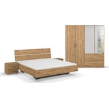 RAUCH Schlafzimmer-Set RAUCH "Challenger" Schlafzimmermöbel-Sets Gr. Bett 160 x 200 cm-Schrank 4-trg. Höhe 210 cm + ohne Matratze, B/H: 160 cm x 200 cm, braun (eiche artisan) Komplett Schlafzimmer